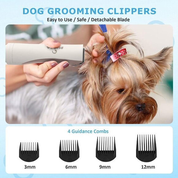Dog Grooming Vacuum Kit‎ | 6-in-1 Pet Clippers, Shedding Brush & Hair Collector - Picture 3 of 9